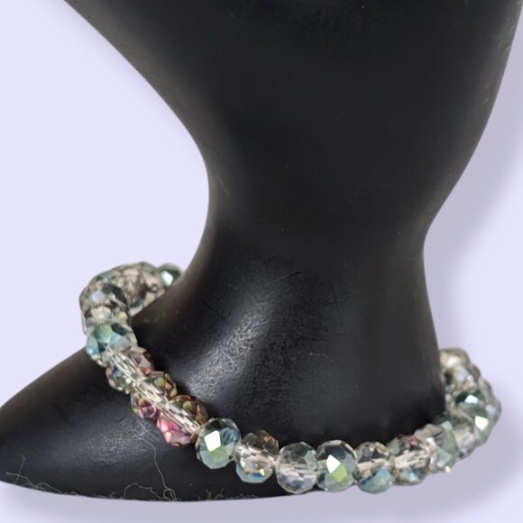 Faceted AB Crystal Stretch Bracelet - Picture 1 of 4